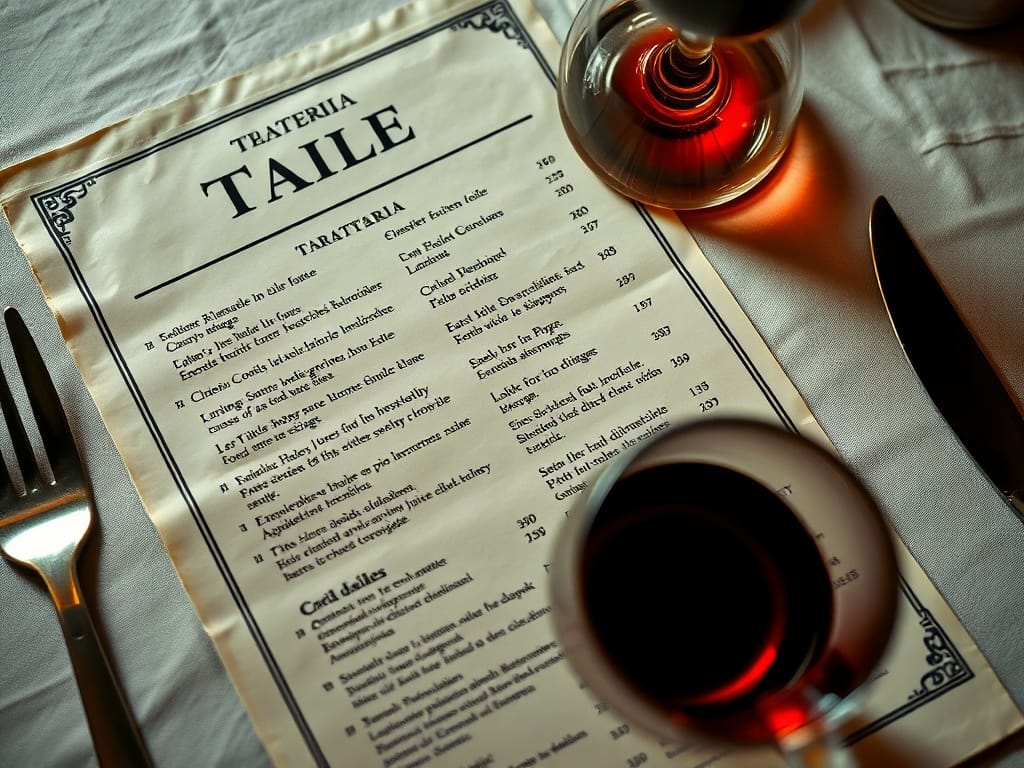 Menu plastificato